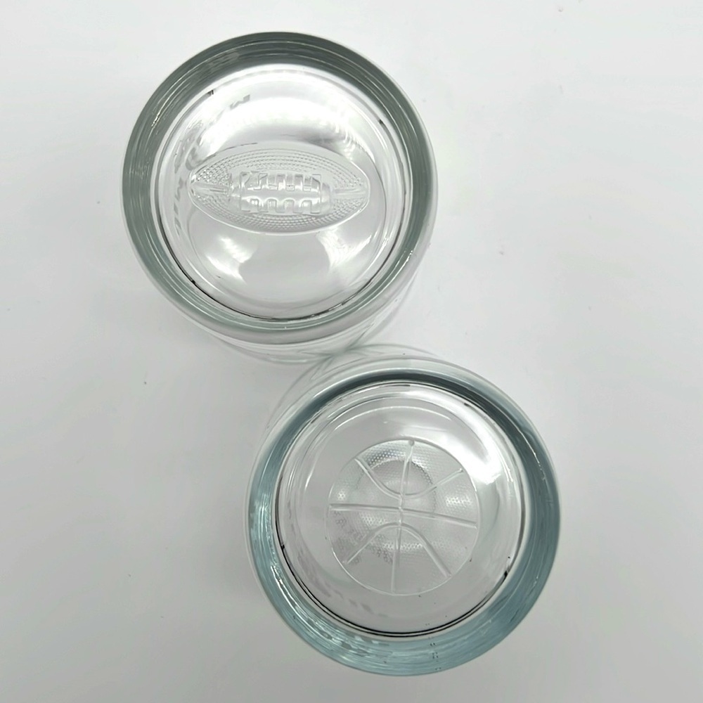 Jim Beam Bourbon Clear Rocks Glass Set with Heavy Base - Basketball & Football - Picture 6 of 8